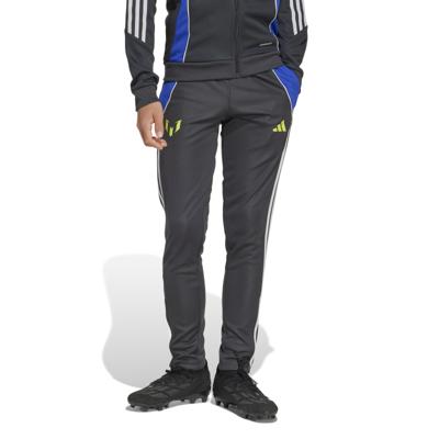adidas Messi Trainingsbroek Kids Donkergrijs Neongeel Blauw adidas Messi Trainingsbroek Kids Donkergrijs Neongeel Blauw