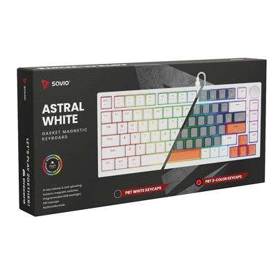 Savio ASTRAL WHITE JADE 3 COLOURS toetsenbord Gamen USB QWERTY US International