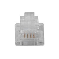 ACT TD104R RJ11 (6P/4C) modulaire connector voor ronde kabel met soepele aders- 25 stuks - thumbnail