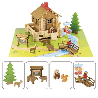 JEUJURA - Houten bouwset - Het natuurreservaat - 125 onderdelen - Geschikt voor kinderen vanaf 5 jaar