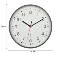 TFA Dostmann 60.3550.10 Wandklok Zendergestuurd 24.5 cm x 4.2 cm Grijs - thumbnail