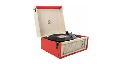 GPO Bermuda Classic Turntable USB With Removable Legs Red Cream
