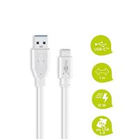 USB 3.2 GEN 1 (USB3.0) Aansluitkabel - USB-C naar USB-A - 5Gbit/s - USB adapter - OTG kabel - 1m - Wit - thumbnail