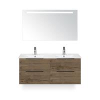 Seville Badmeubelset 120 cm - 4 laden Tabacco Edge - Wastafel Enjoy Dubbel - met Sence Spiegel - thumbnail