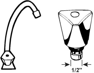 Cornat Kraanbovenstuk 3-Hoek 1/2 Bl+Ro Ch - TEC302801