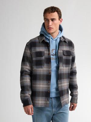 Petrol Shirt Long Sleeve Check M-3050-sil405 Overshirt 9038 Light Grey Melee