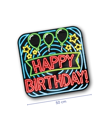 NEON Deurbord Happy Birthday