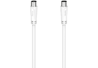 Hama Antennekabel, coax-stekker - coax-koppeling, 10,0 m, 90 dB TV accessoire Wit