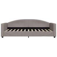 Slaapbank met onderschuifbed 90x200 cm stof taupe - thumbnail