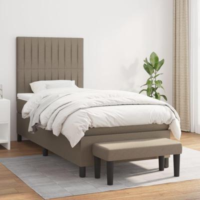 Boxspring met matras stof taupe 90x190 cm
