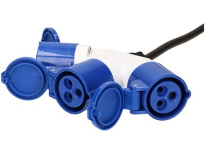 Max Hauri 163897 Stroom Verlengkabel Blauw, Zwart 1.5 m H07RN-F 3G 1,5 mm² Oliebestendig, UV-bestendig, Zuurbestendig