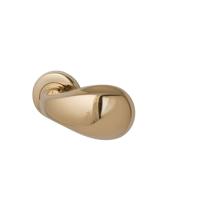 Hardbrass Knopkruk Golf op rond rozet - PVD messing - thumbnail