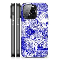 Telefoonhoesje iPhone 14 Pro Angel Skull Blauw - thumbnail