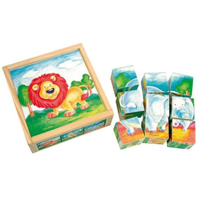 Bino blokkenpuzzel Wilde Dieren junior 13 x 5 cm 10 delig