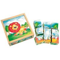 Bino blokkenpuzzel Wilde Dieren junior 13 x 5 cm 10 delig - thumbnail