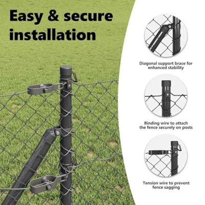 VidaXL Afrasteringspaal grijs 10 x 0,8 m (40 x 40 mm gaas)