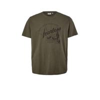 s.Oliver T-shirt met printopdruk donkergroen - thumbnail