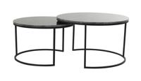Light & Living Salontafel 'Alfio' Set van 2 stuks, bruin marmer+zwart - thumbnail