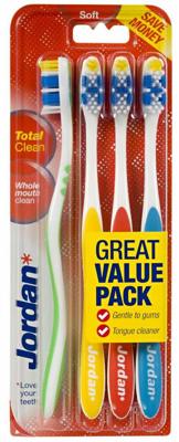 Jordan Tandenborstel totalclean soft 4 Stuks