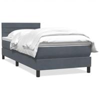 Boxspring met matras fluweel donkergrijs 90x210 cm - thumbnail