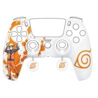 Beschermhoes - KONIX - Voor DualSense PS5 Controller - Siliconen - Duimgrepen - Konoha en Naruto-patroon - Wit - thumbnail