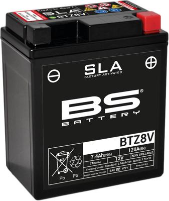 BS-BATTERY batterij "btz8v". battery btz8v bs sla