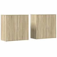 Dressoirs 2 st 79x38x80 cm bewerkt hout sonoma eikenkleurig - thumbnail