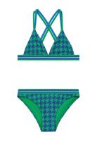 Shiwi Meisjes bikini triangel - Luna - Ocean blauw geruit - thumbnail