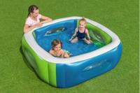 Bestway Opblaasbaar Zwembad met Kijkgaten 168x168x56 cm +6 Jaar Tuin 51132 - thumbnail