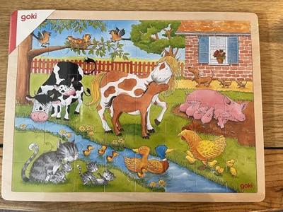 Goki houten legpuzzel op de boerderij, 48st.