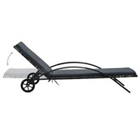 Ligbedden met tafel poly rattan antraciet - thumbnail
