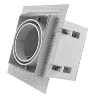 Armatuur met zwarte rand voor AR70 LED spot draaibaar en kantelbaar, wordt in het plafond gemonteerd met zichtbare zwarte rand - thumbnail