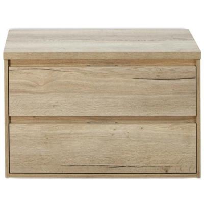 Porto Badmeubelset 90 cm - Natuur Eiken - Wastafelbovenblad Natuur Eiken