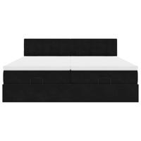 Ottoman bed met matrassen 200x200cm fluweel zwart - thumbnail