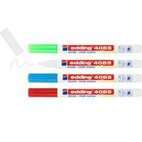 Edding 4085 Krijtmarker Lichtblauw, Neon-groen, Rood, Wit 1 mm, 2 mm - thumbnail