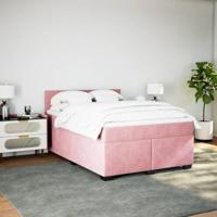 Boxspring met matras fluweel roze 160x200 cm - thumbnail