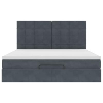 Ottoman bed met matrassen en LED's 160x200cm fluweel