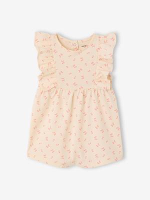 Babyromper Basics met geruite mouwtjes ecru Babyromper Basics met geruite mouwtjes ecru
