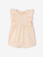 Babyromper Basics met geruite mouwtjes ecru - thumbnail