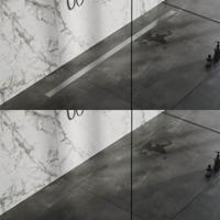 Douchegoot Brauer RVS Inclusief Vloerflens 180x7 cm Zero Tegelinlegrooster Omkeerbaar Brauer - thumbnail