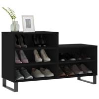 VidaXL Schoenenkast 102x36x60 cm bewerkt hout zwart - thumbnail