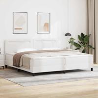 Bedframe met matras met matras Wit 200 x 200 cm Kunstleer - thumbnail