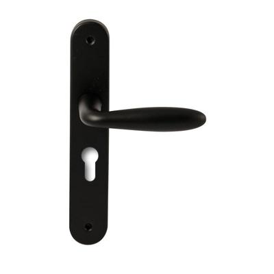 Hardbrass Deurkruk Istanbul op ovaal langschild profielcilindergat 55mm - zwart Hardbrass Deurkruk Istanbul op ovaal langschild profielcilindergat 55mm - zwart