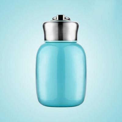 Mini leuke koffie vacuüm kolven Thermos RVS Cup reizen drink water fles Thermoses mokken 280ML (blauw)