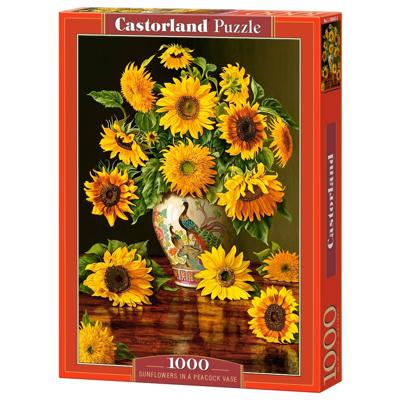 Castorland legpuzzel sunflowers in a peacock vase, 1000st. Castorland legpuzzel sunflowers in a peacock vase, 1000st.