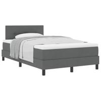 Boxspringbed met matras Donkergrijs 120 x 200 cm Stof - thumbnail