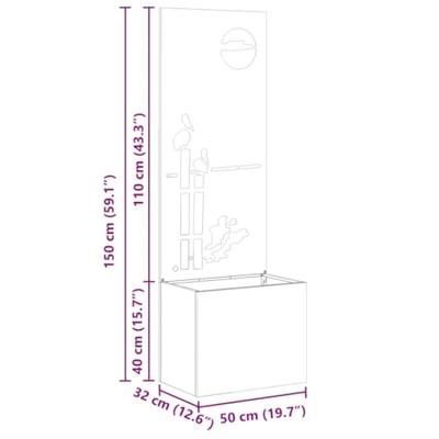VidaXL Tuin privacy screen roestig 50 x 32 x 150 cm cortenstaal