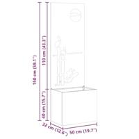 VidaXL Tuin privacy screen roestig 50 x 32 x 150 cm cortenstaal - thumbnail