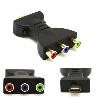 Vergulde HDMI male naar 3 RGB RCA video audio adapter AV component Converter voor DVD projector
