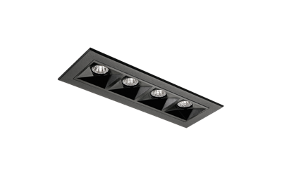 SG Zwart rechthoekig inbouwarmatuur Inspire e R 150 3000K 470lm Dali gestuurd